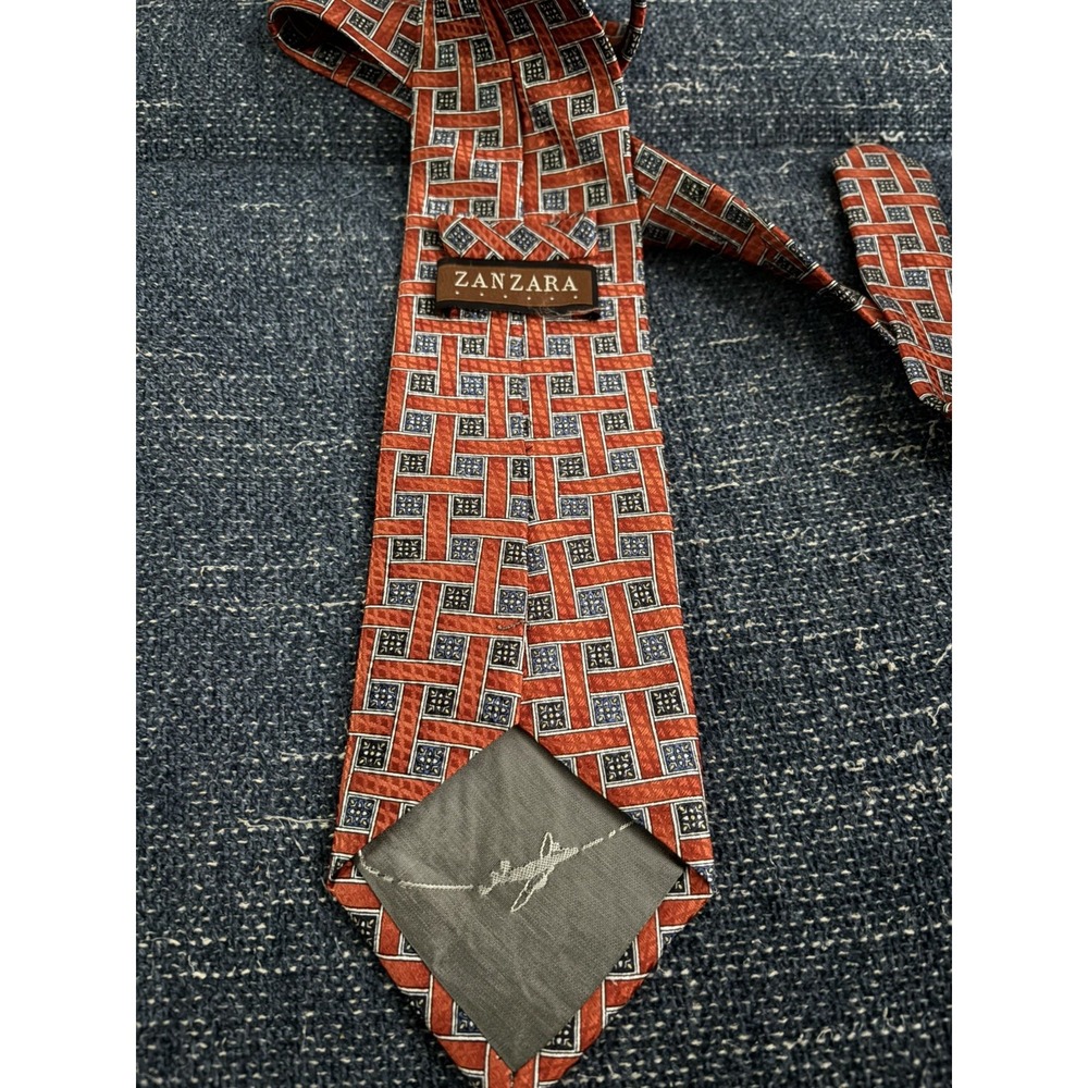 Silk Tie Fall Zanzara Luxury Geometric Pattern Business Career